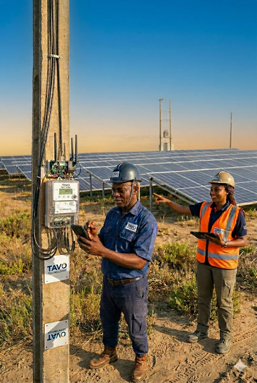 Tavo Technologies field team deploying smart meters in Abuja, Nigeria